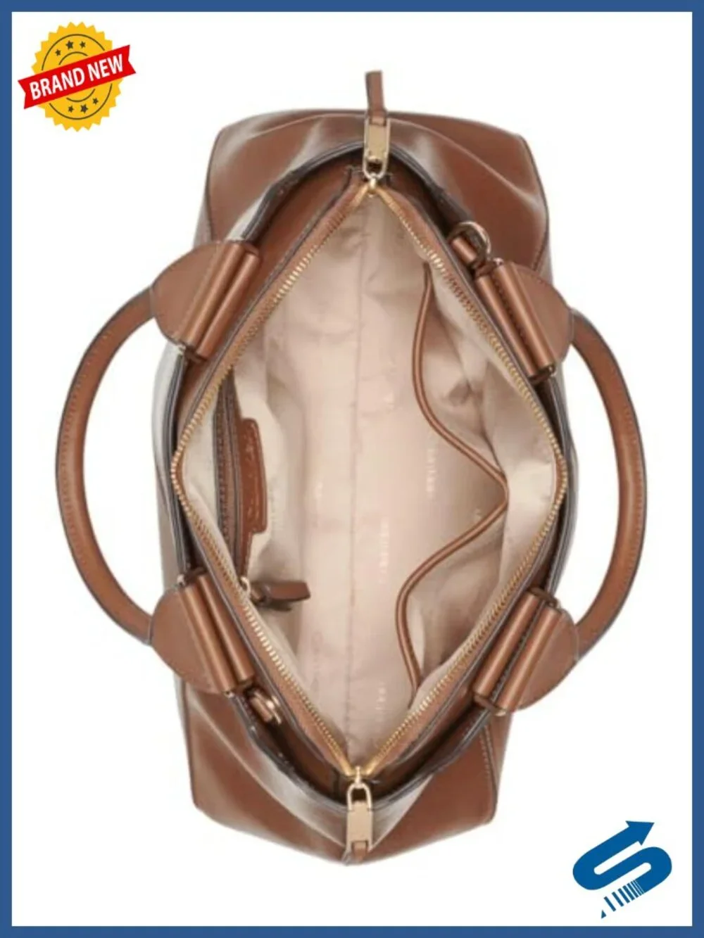 Vegan Leather Organizational Satchel with Multiple Pockets